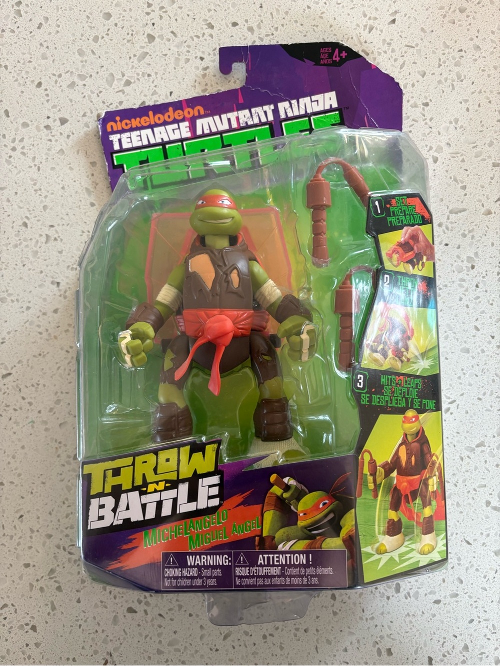 NIB Throw N' Battle Michelangelo TMNT Teenage Mutant Ninja Turtles